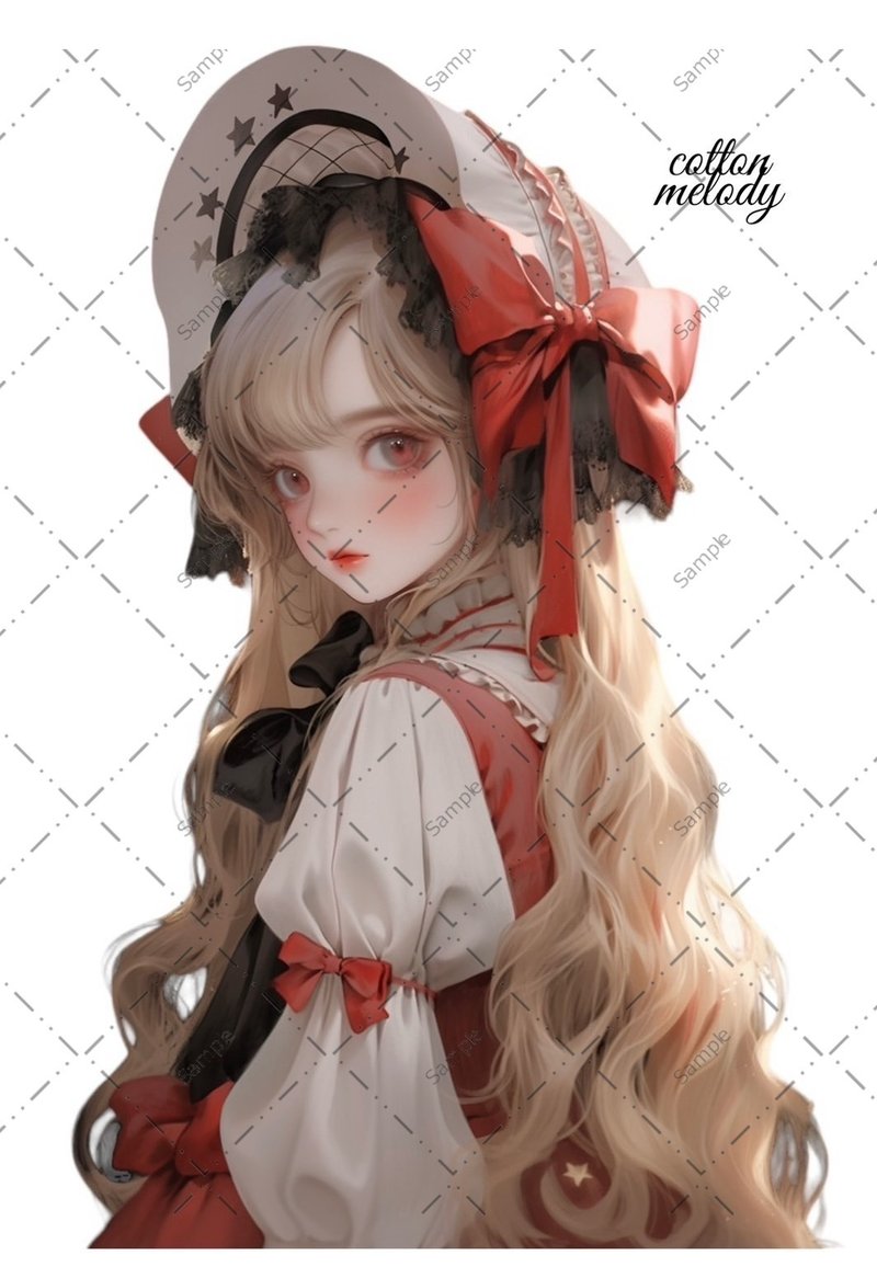 原厂贴纸No.206 人物贴纸 原创贴纸 人物贴纸 少女贴纸 原创人物贴纸 - 贴纸 - 纸 