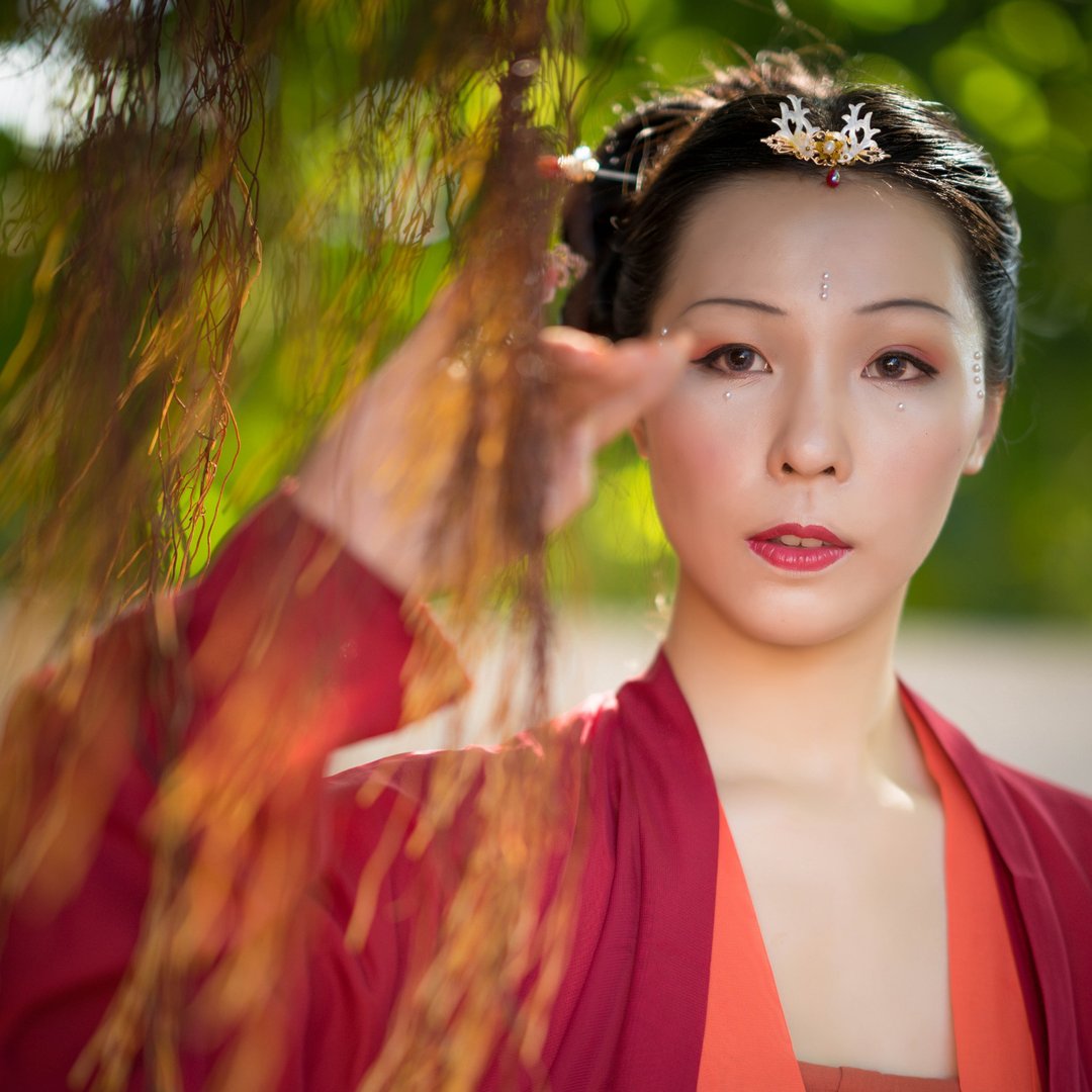 梦鹿小发钗-红白色 - 发饰 - 铜/黄铜 白色