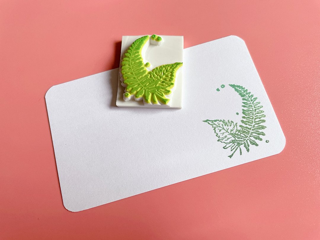 Apu手工章 清新百搭蕨叶印章 手帐印章 - 印章/印台 - 橡胶 