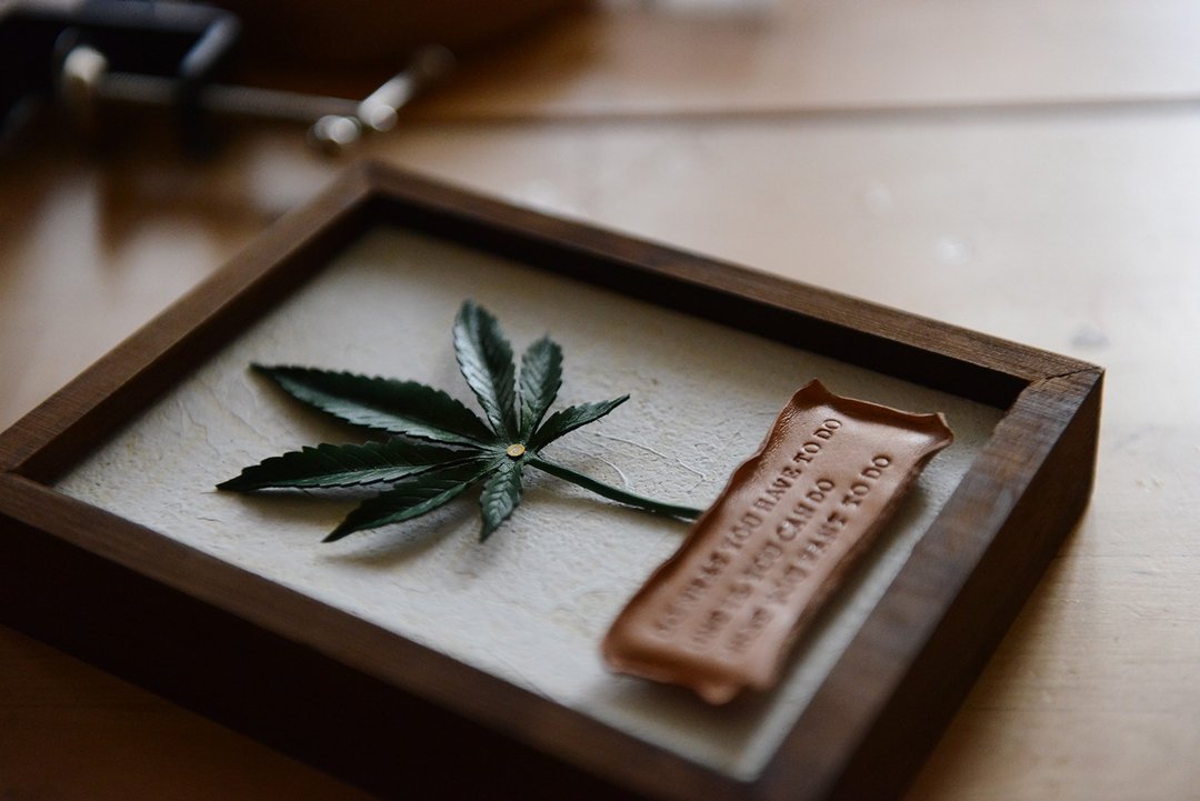 订制植革相框with一段文字 - 画框/相框 - 真皮 绿色