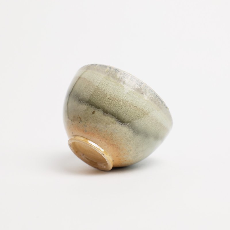 明芽窑 l 柴烧青瓷铁斑茶碗 陶器 茶杯 陶艺品 搜藏品 T - 茶具/茶杯 - 陶 灰色