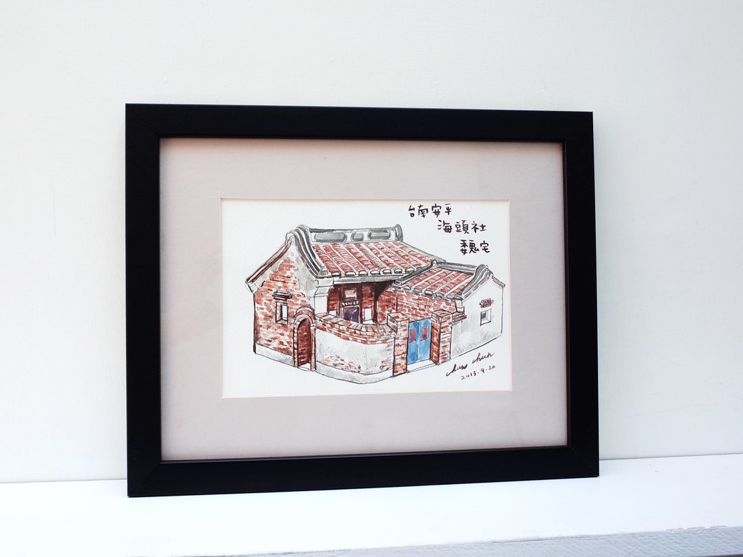 水彩原画作品 环岛旅行-安平魏宅 - 海报/装饰画/版画 - 纸 黑色