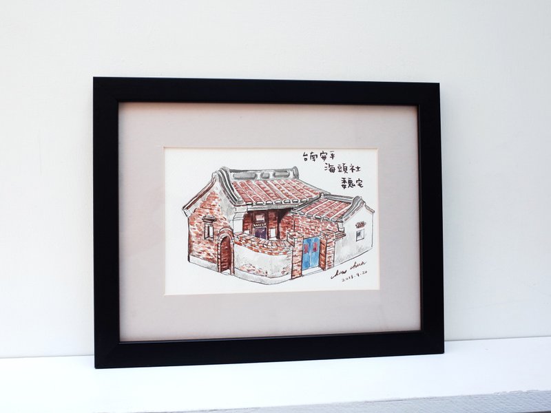 水彩原画作品 环岛旅行-安平魏宅 - 海报/装饰画/版画 - 纸 黑色