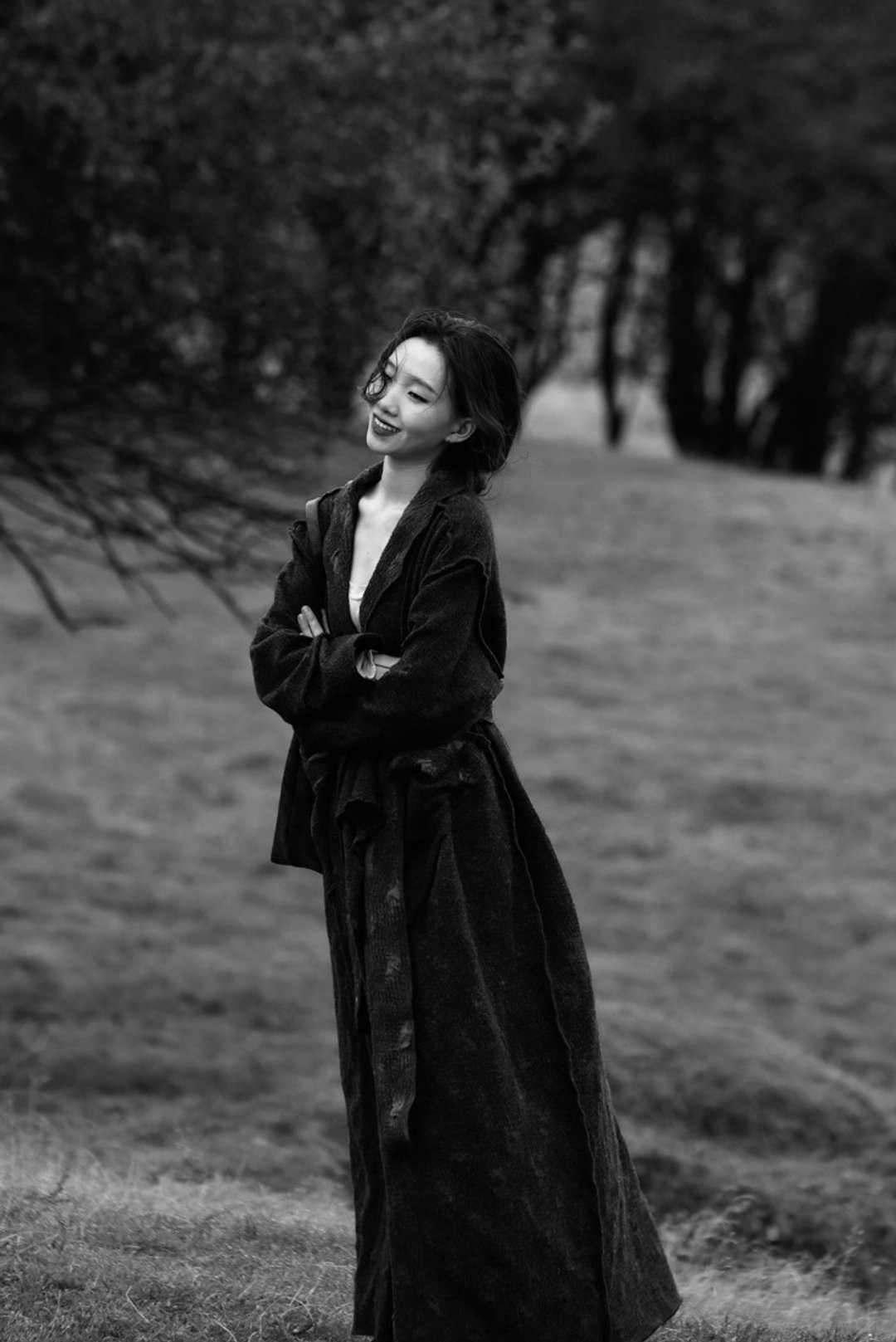 流浪诗人 / 复古寬鬆长款大衣外套 - 女装西装外套/风衣 - 其他材质 