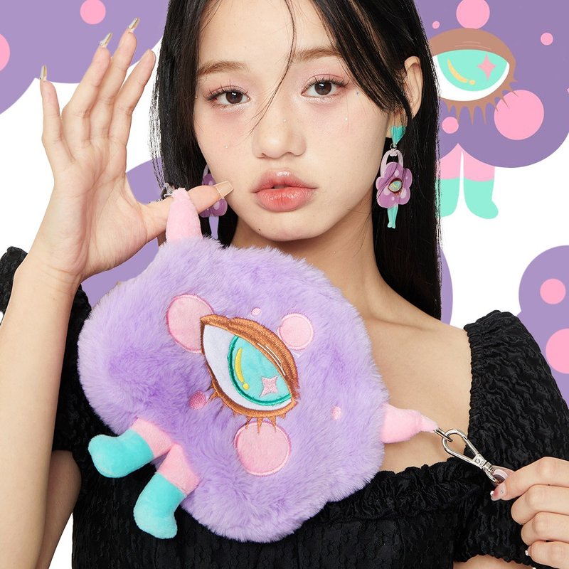 幻物花月Moon卡通毛绒包 - 侧背包/斜挎包 - 其他人造纤维 