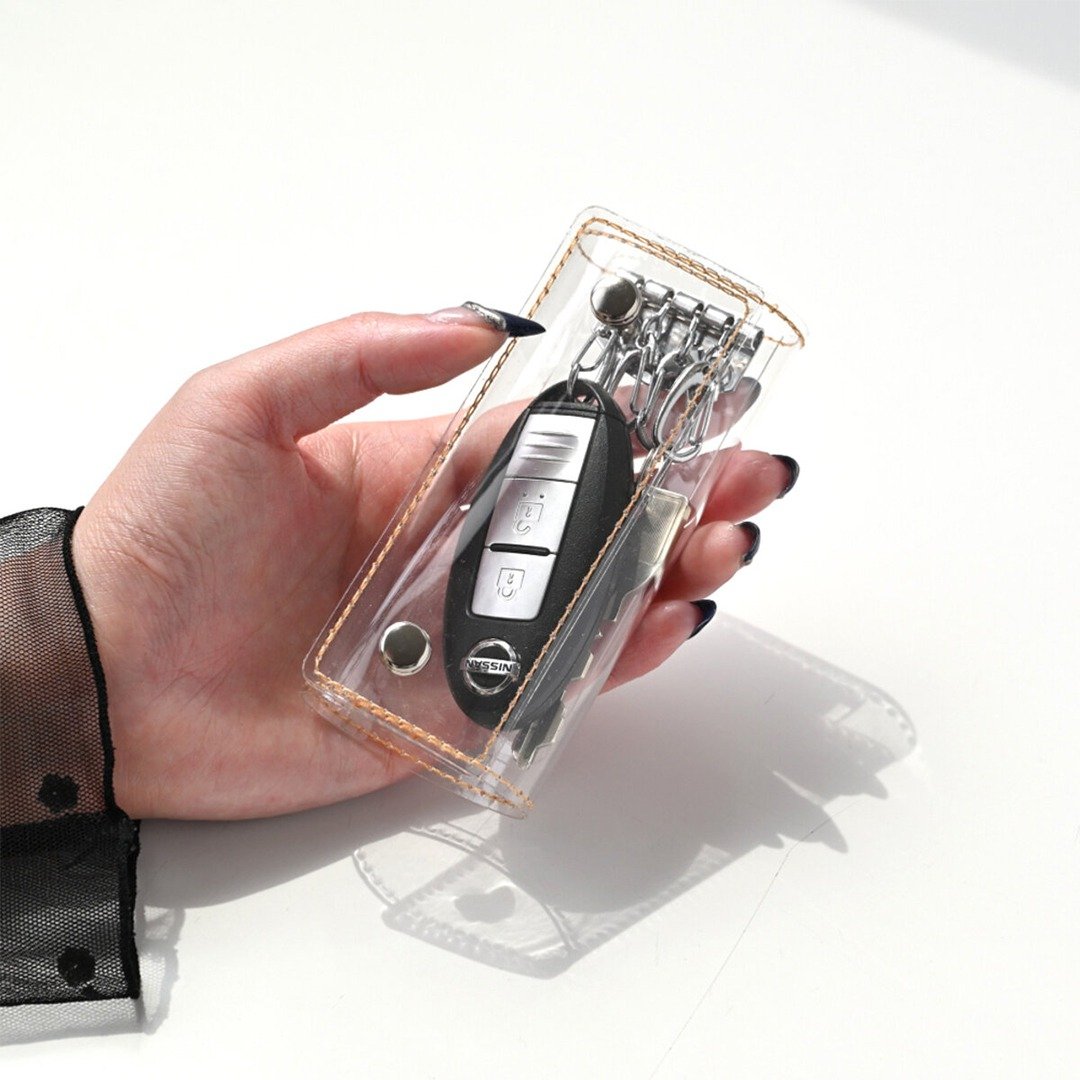 Trifold Key Case [Clear] PVC Key Case Mother's Day HP08K - 钥匙链/钥匙包 - 塑料 透明