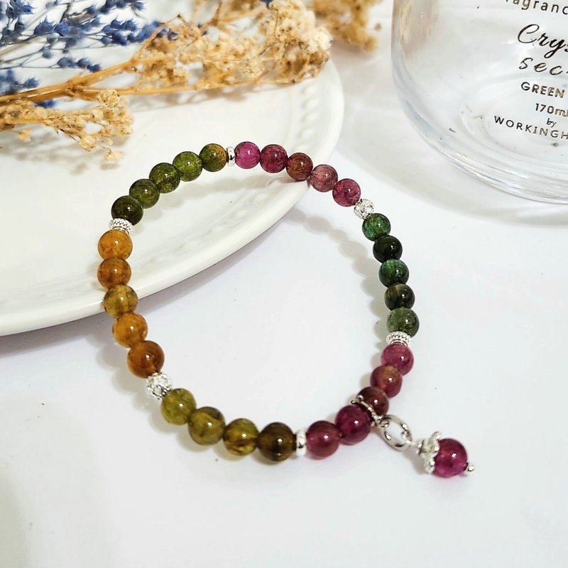 彩虹碧玺/全方位功效/心愿达成之水晶 - 手链/手环 - 水晶 多色