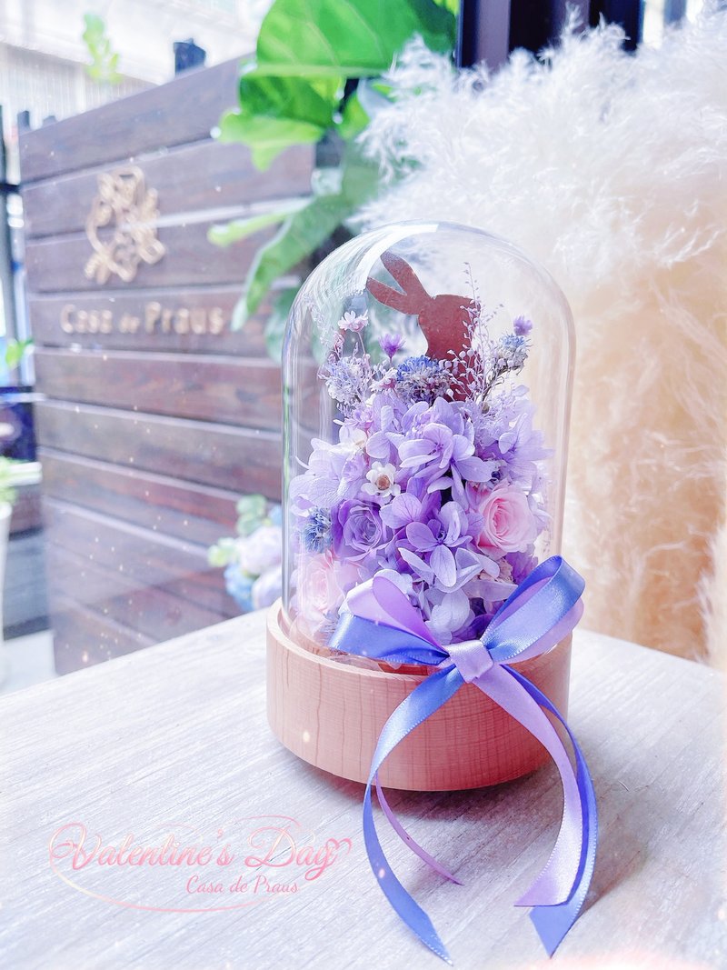梦幻转圈圈 紫色兔兔旋转音乐盅 - 干燥花/捧花 - 植物．花 紫色