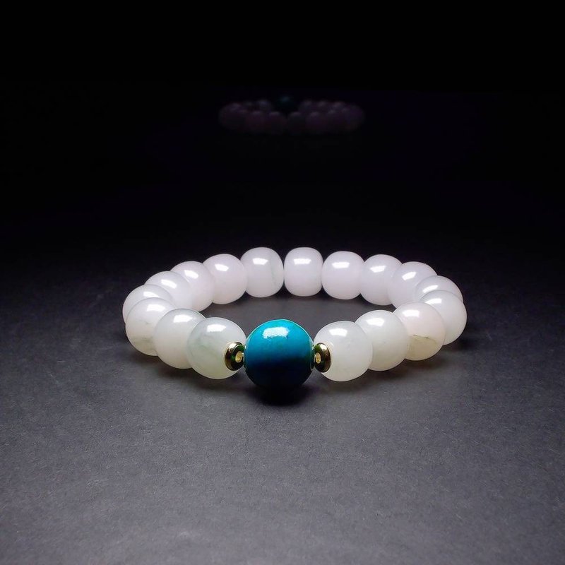 凤凰松石搭配翠玉 男手链 男手环 手链 QBR-00059 - 手链/手环 - 水晶 