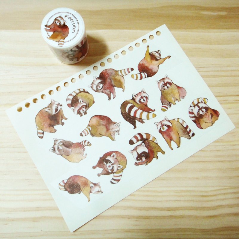 歪的工作室-浣熊纸胶带Raccoon Masking tape - 纸胶带 - 纸 