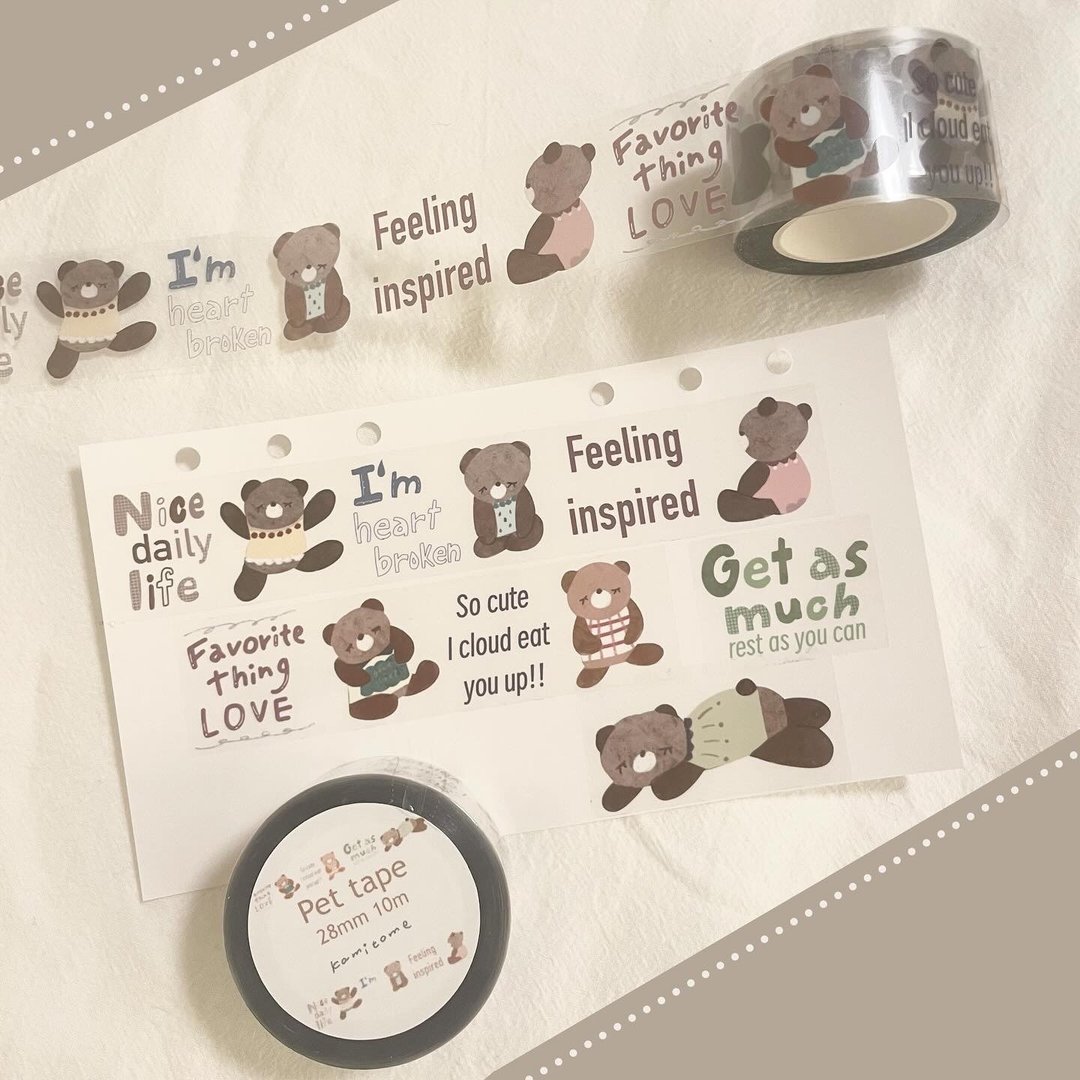 熊熊 PET 胶带 - 纸胶带 - 塑料 透明