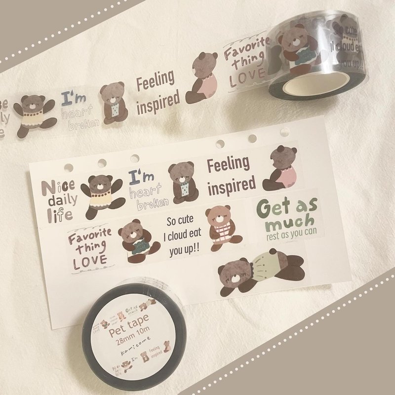 Bear PET胶带 - 纸胶带 - 塑料 透明