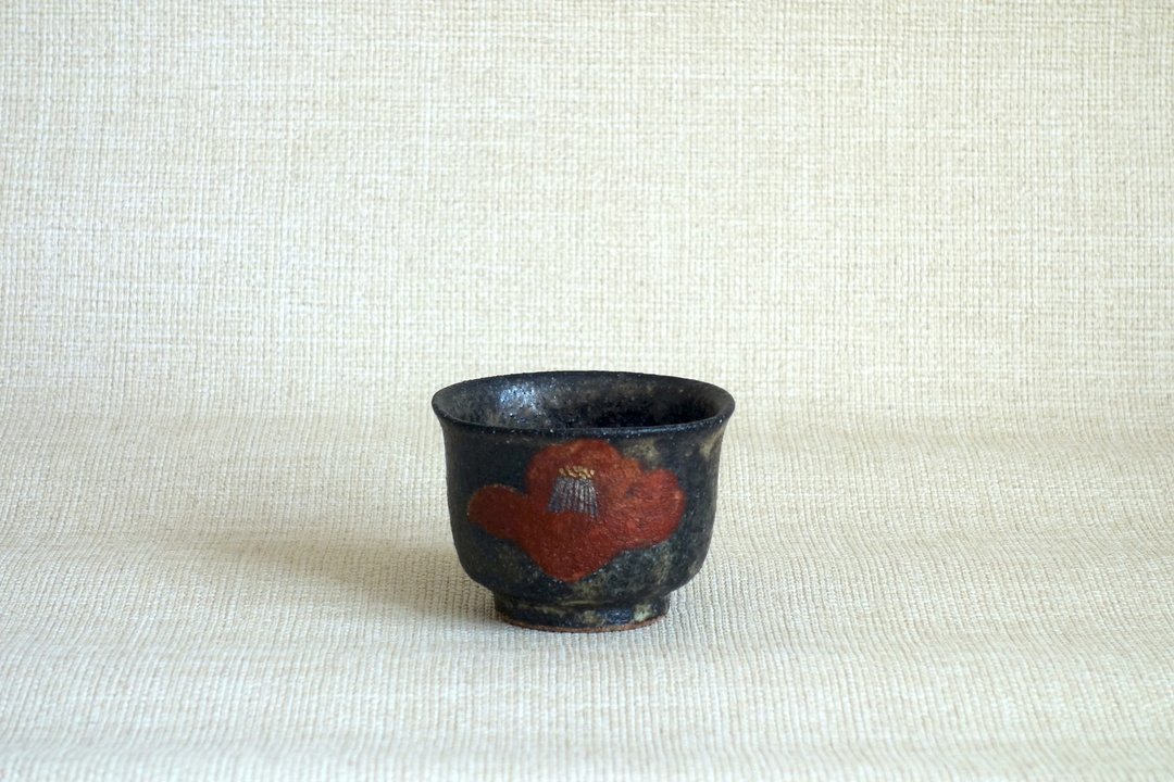 四方汤のみ 金银彩红椿a - 茶具/茶杯 - 陶 黑色