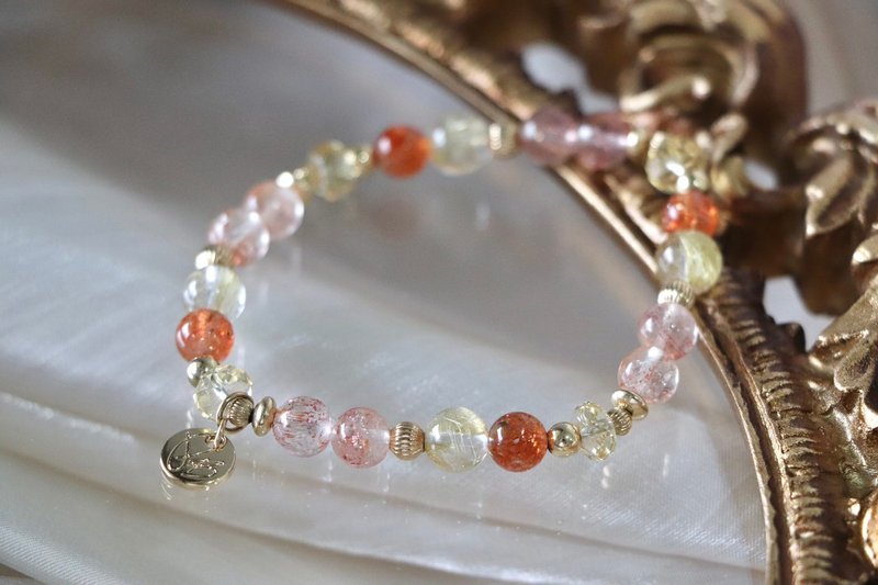 正能量金太阳手链原矿设计 / 落日熔金 - 金太阳 - 金发晶 - 手链/手环 - 水晶 金色