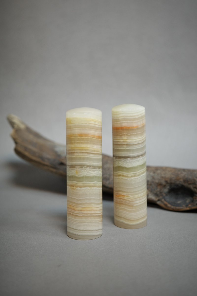 【好石多磨】青玉石_玉石印章_夫妻结婚对章_圆章 - 印章/印台 - 玉石 绿色