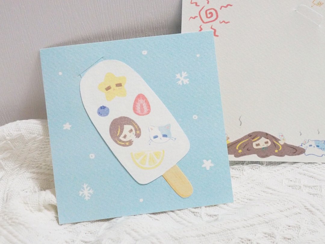 *あたり?! 抽奖雪条*明信片 - 卡片/明信片 - 纸 蓝色