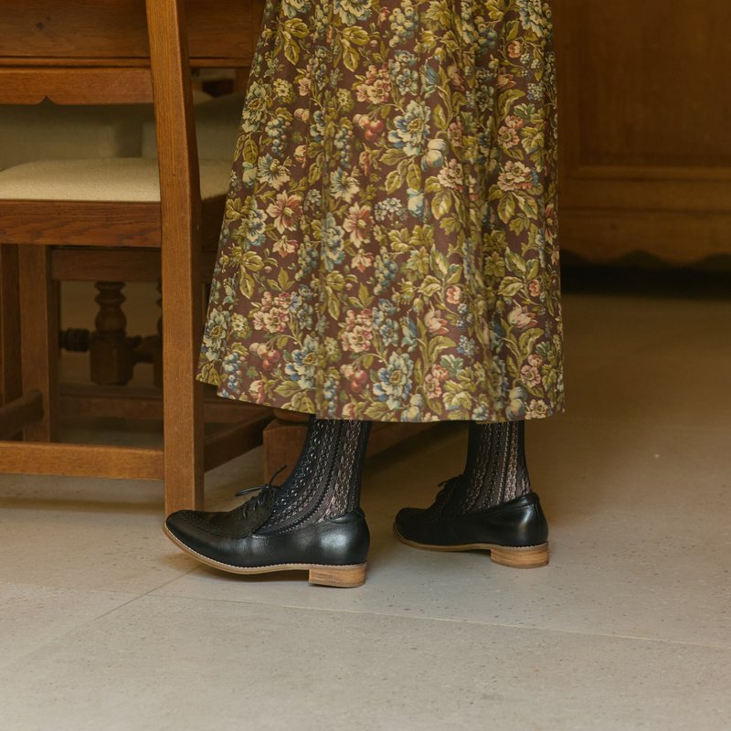 尖头雷雕花边鞋女鞋/黑色/616C楦 - 其他女款皮鞋 - 真皮 黑色