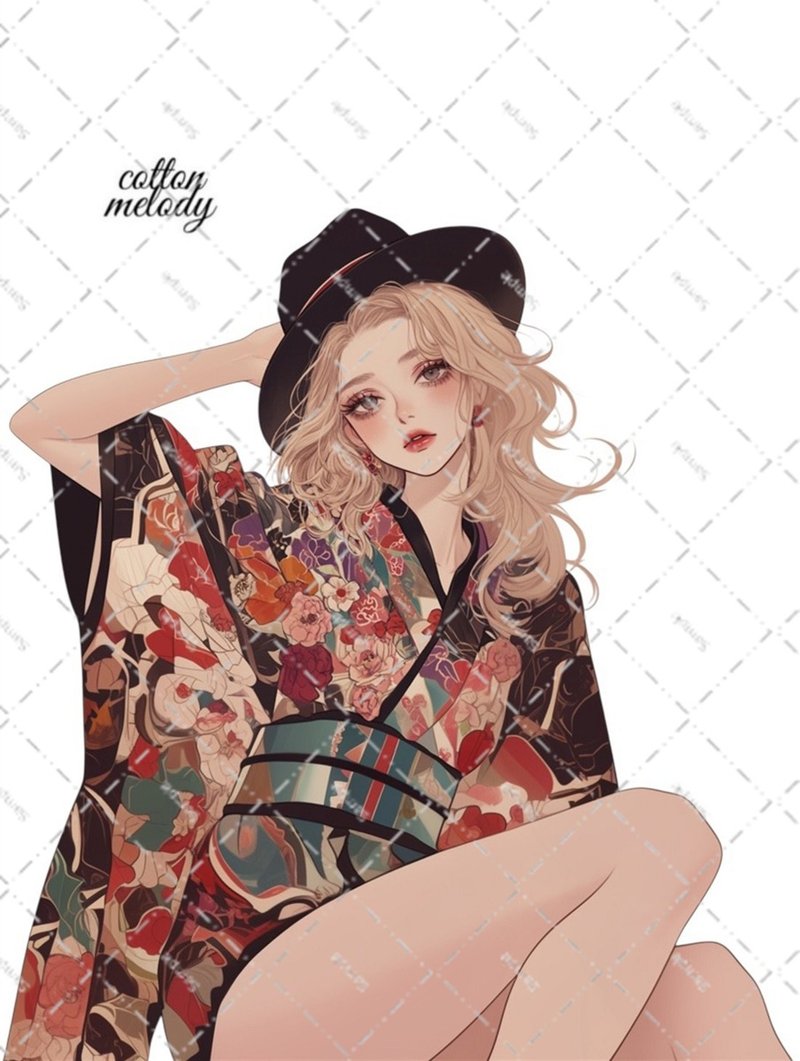 原创贴纸 no.7719 人物贴纸 原创贴纸 人物贴纸 女孩贴纸 原创人物贴纸 - 贴纸 - 纸 