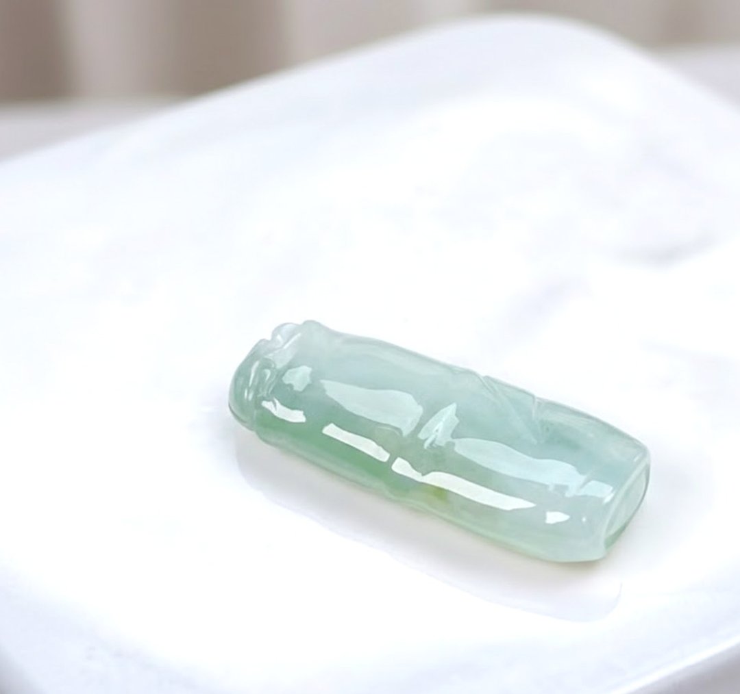 冰种飘绿翡翠巧雕节节高升 | 天然缅甸玉 A 货翡翠 | 送礼 - 吊饰 - 玉石 多色