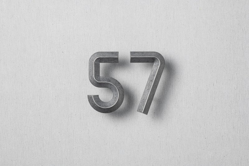 RIDGE NUMBER 山形数字门牌 金属色 - 门帘/门牌 - 铝合金 银色