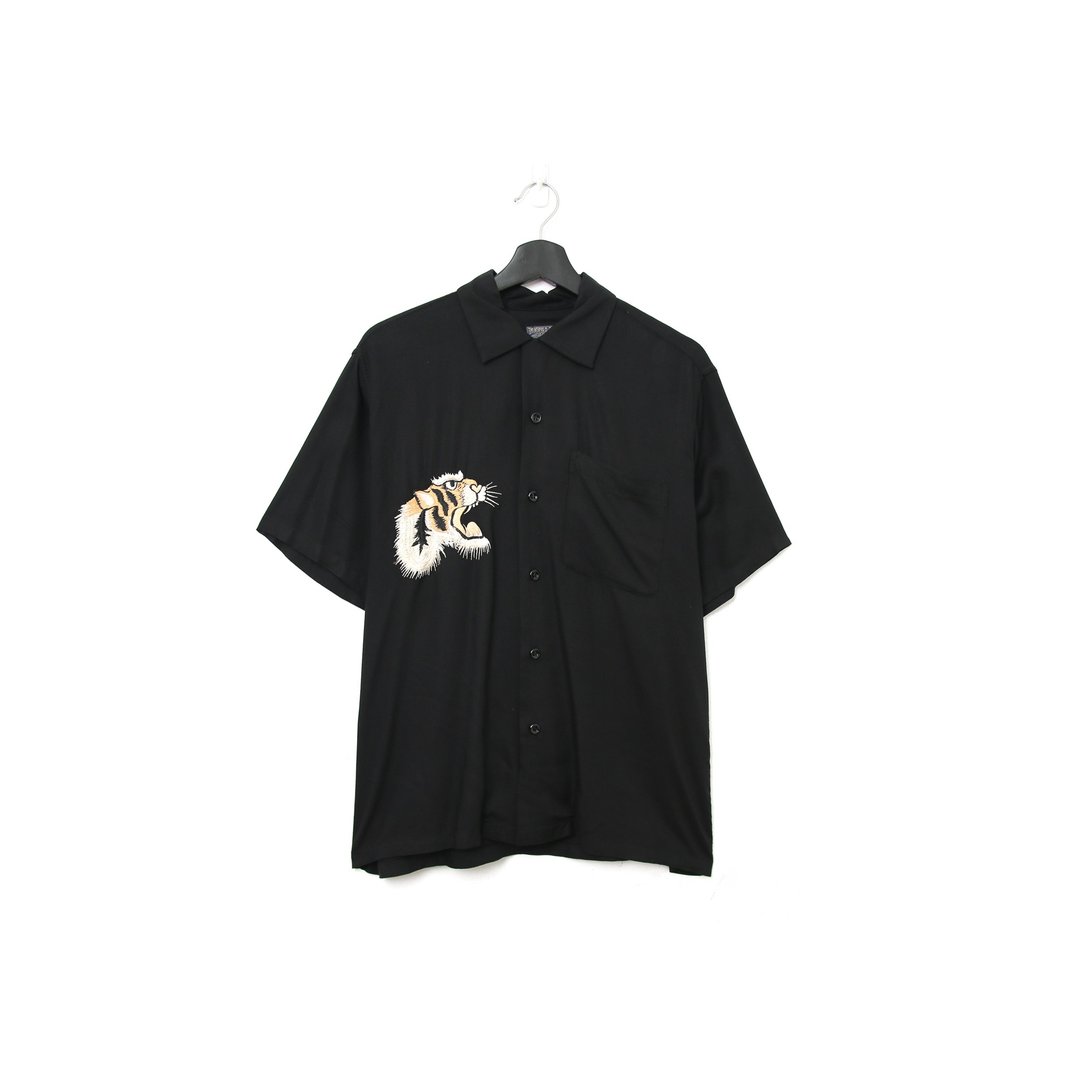 Back to Green- 刺绣短衬衫 东洋 山林老虎 vintage shirt - 男装衬衫 - 其他人造纤维 