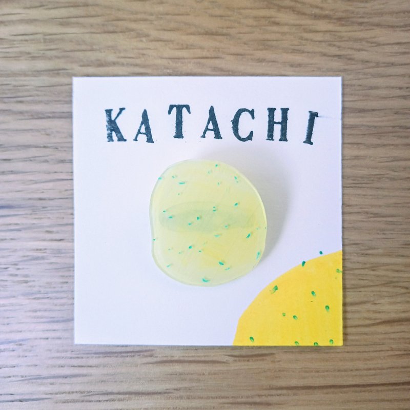 薯片胸针，手绘，独一无二，海藻盐 - 胸针 - 塑料 黄色