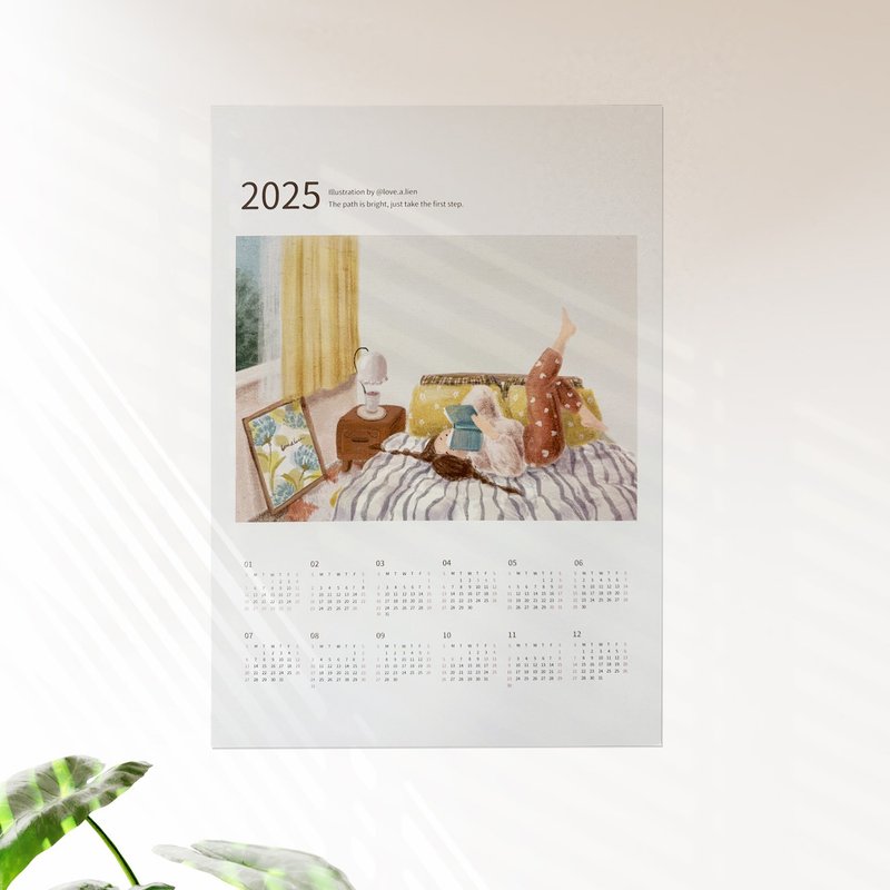 2025年历海报(A3) 插画风格 女子日常 - 年历/台历 - 纸 