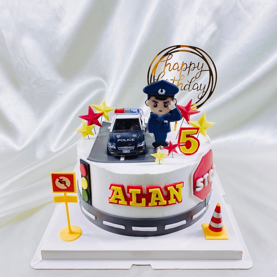 警察 生日蛋糕 造型 定制 卡通 翻糖 满周岁 8寸 面交 - 蛋糕/甜点 - 新鲜食材 蓝色
