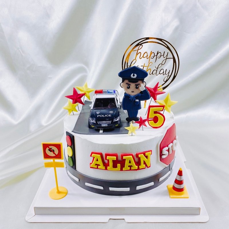 警察 生日蛋糕 造型 定制 卡通 翻糖 满周岁 8寸 面交 - 蛋糕/甜点 - 新鲜食材 蓝色