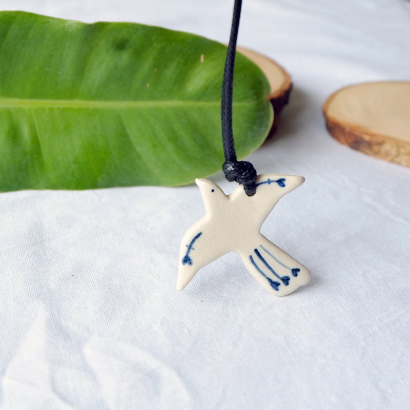 love bird necklace - 项链 - 陶 蓝色