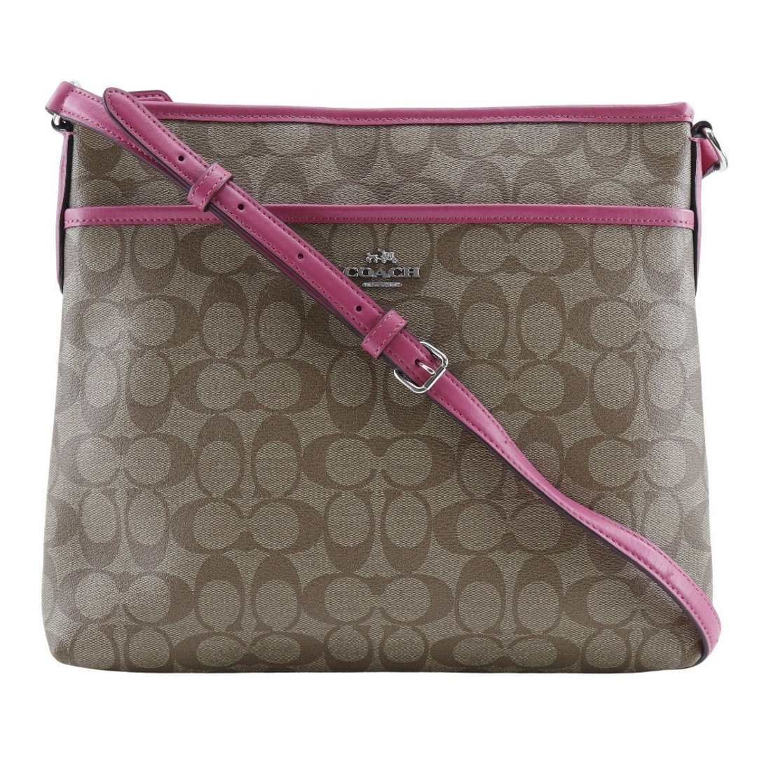 [日本直送] Coach 蔻驰 Signature 单肩包 F58297 PVC 棕色/粉红女款 [二手] - 侧背包/斜挎包 - 塑料 咖啡色