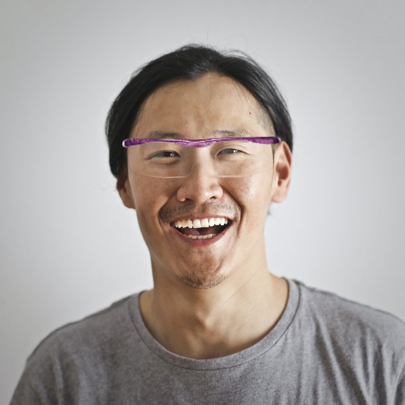 【Hazuki】日本Hazuki叶月透明眼镜式放大镜1.6倍大镜片(亮紫) - 眼镜/眼镜框 - 塑料 紫色