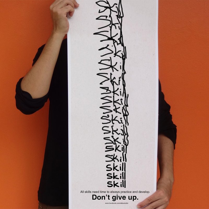 Poster no.2 : Skill ( 30 cm. x 76.5 cm.) without frame - 海报/装饰画/版画 - 纸 白色