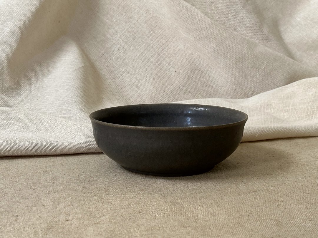 雾黑大深钵 - 盘子/餐盘/盘架 - 陶 黑色