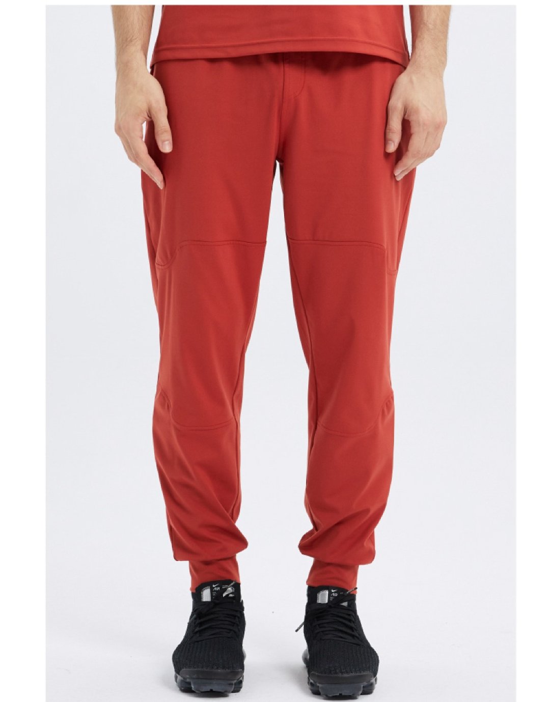 不可退换 /Sportswear剪裁束口长裤-红 - 男士长裤 - 聚酯纤维 红色