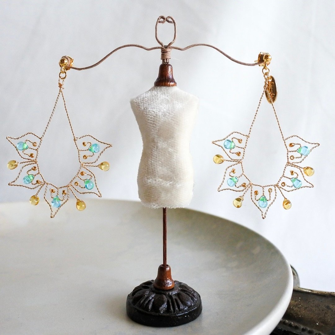 Iroka (Souten) wire accessory - 耳环/耳夹 - 其他金属 金色