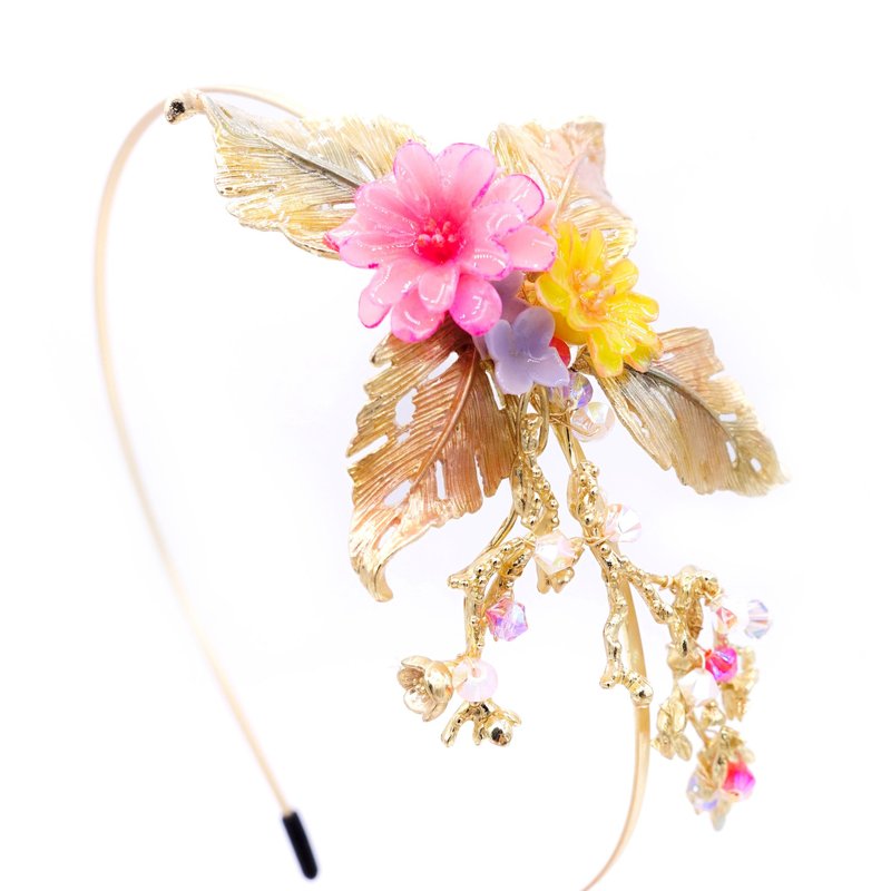 Zinnia : 手造树脂黏土花海美人鱼头箍 - Pamycarie 手工制作饰品 - 发饰 - 粘土 粉红色