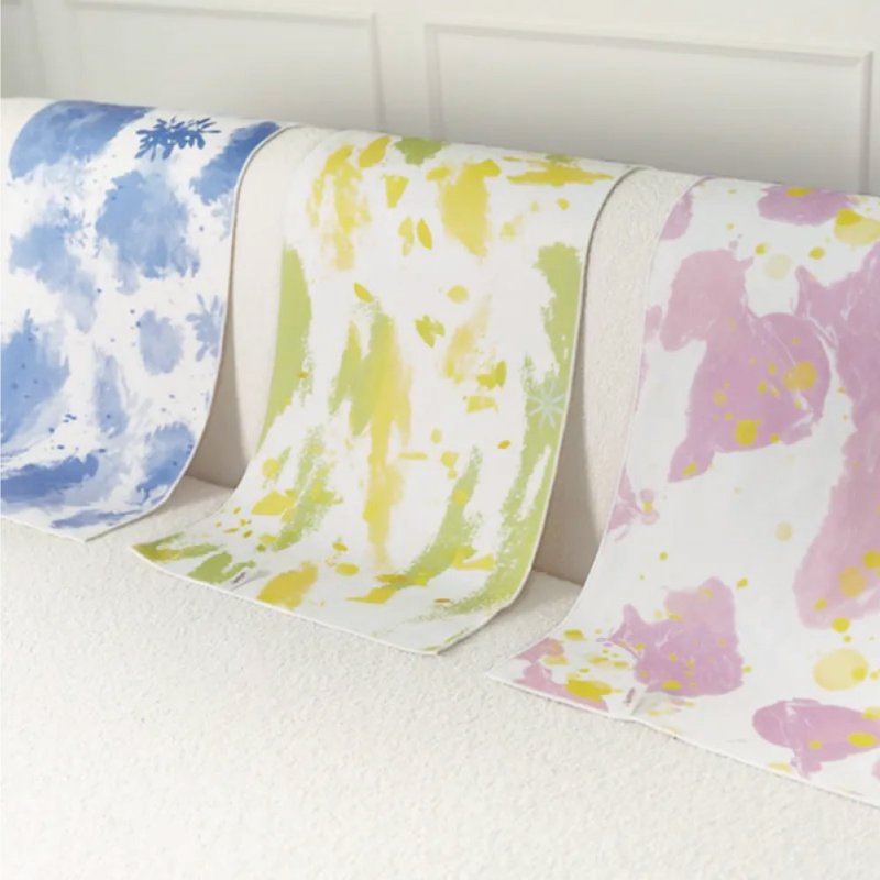 【3入】好好棉 - 夏日新花色 自黏擦发巾【宽版】 L 37x100cm - 毛巾浴巾 - 聚酯纤维 绿色