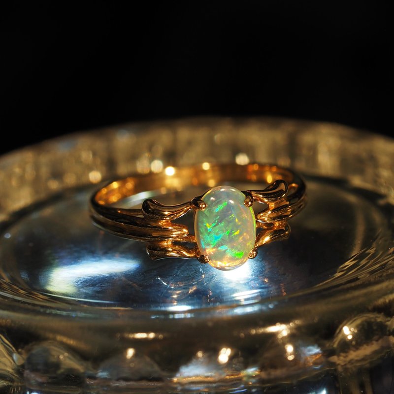 14K金蛋白石金门戒指14K Gold Opal Golden Gate Ring - 戒指 - 贵金属 