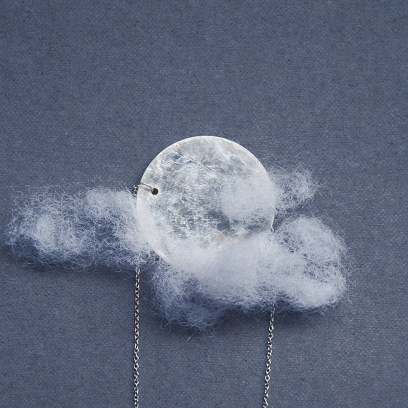 N IS FOR NEVERLAND满月银白贝壳925纯银项链 - 项链 - 其他金属 