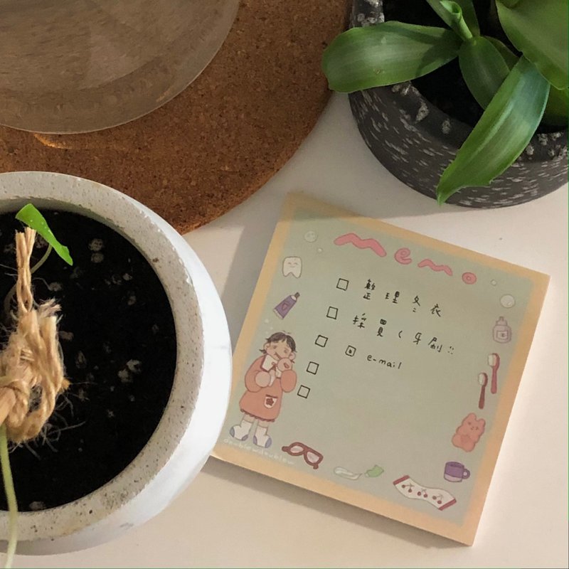 插画便利贴 / 早晨 - 便条纸/标签贴 - 纸 