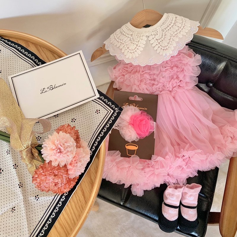 //周岁.弥月送礼//维纳斯女神洋装礼物组 - 满月礼盒 - 聚酯纤维 粉红色