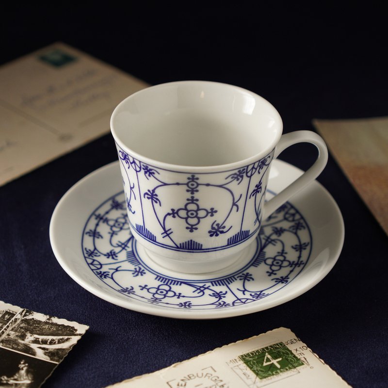 南斯拉夫Zaječar唐草Blau Saks茶杯/咖啡杯组 - 咖啡杯/马克杯 - 瓷 蓝色