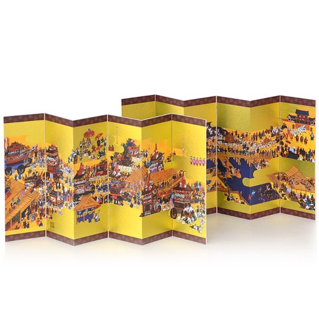 迷你屏风 / 祇园祭 Ki-Yan绘卷屏风 - 海报/装饰画/版画 - 纸 金色
