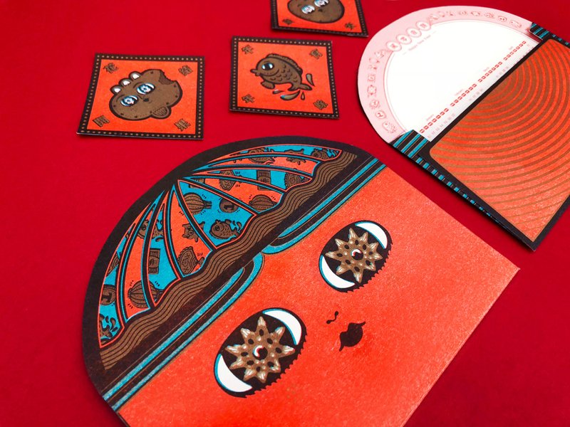 2018肥帽福神月历红包袋组 - 红包/春联 - 纸 红色