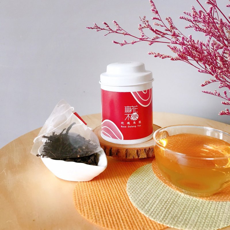 【无花不茶】花入乌龙茶-玫瑰乌龙—3g三角茶包*3入精致小罐装 - 茶 - 新鲜食材 红色