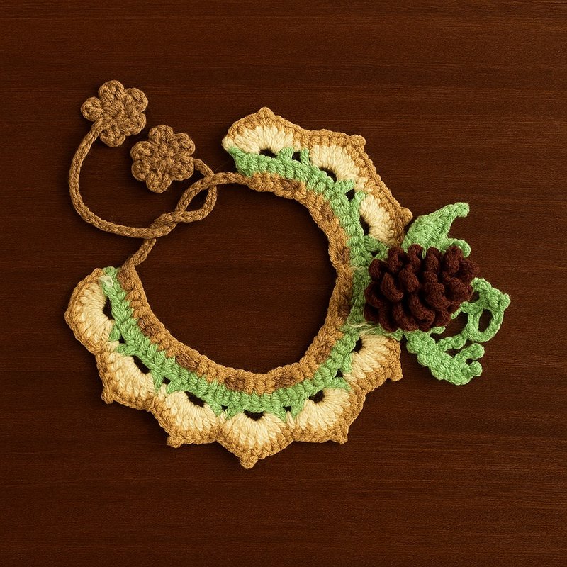 森林小松果-钩织宠物脖围 - 衣/帽 - 其他材质 