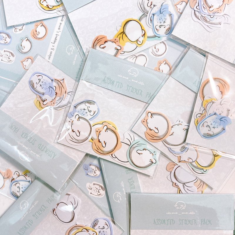 龙猫手绘 / Sticker 贴纸 8张入 香港制 - 卡片/明信片 - 纸 多色