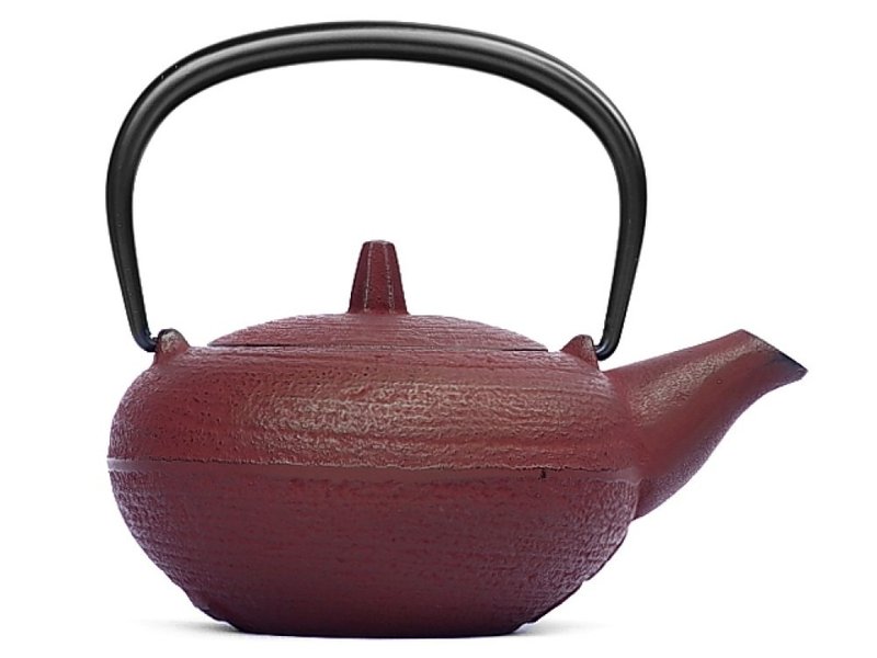 岩铸 南部铁器 茶壶 3型圆铁肌 0.3L 虾茶色 日本制 - 茶具/茶杯 - 其他金属 咖啡色