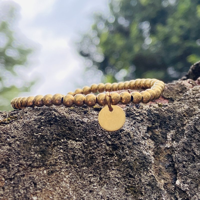 黄铜手链 珠珠款 可定制姓名 S264 - 手链/手环 - 铜/黄铜 金色